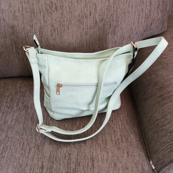 CLEARANCE SALE Zip Crossbody Bucket Satchel Mint - Picture 8 of 8